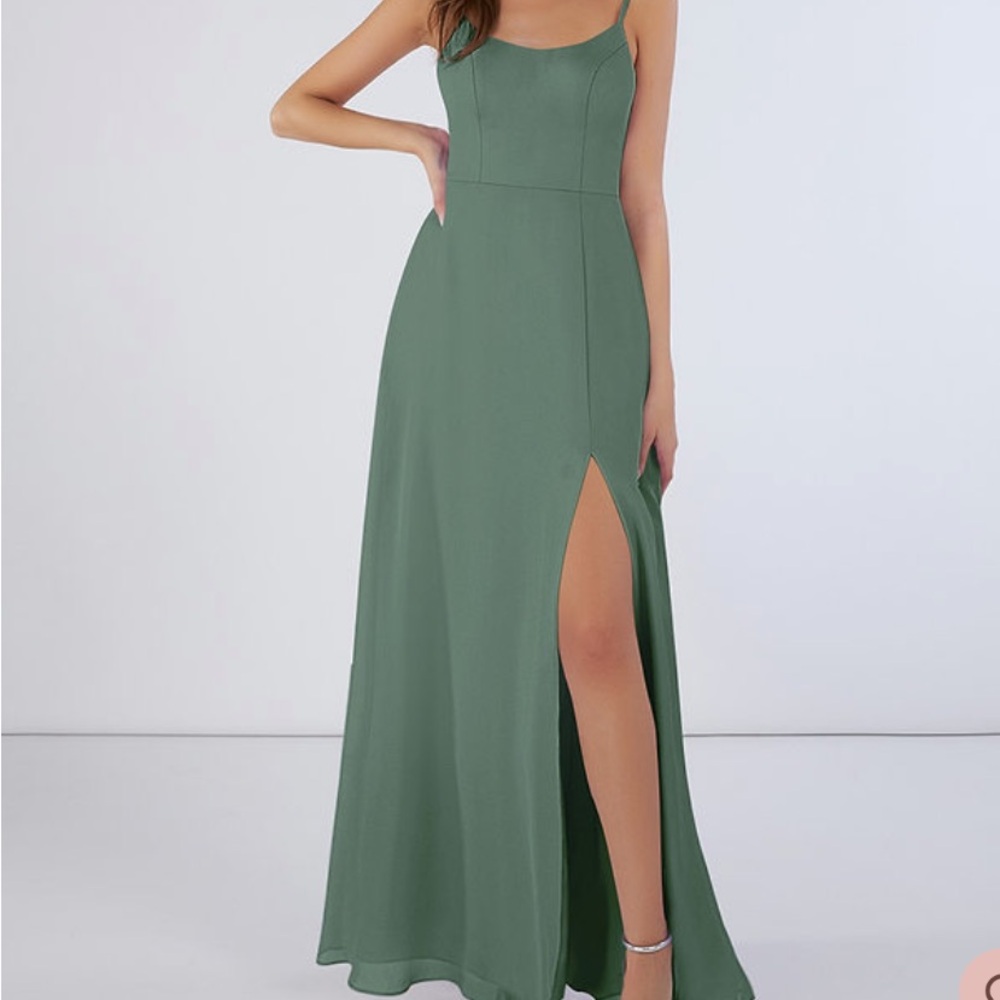 Azazie Sage Green Maxi Dress